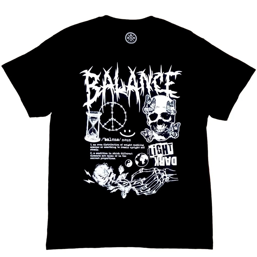 Black Balance Skull Graphic Tee